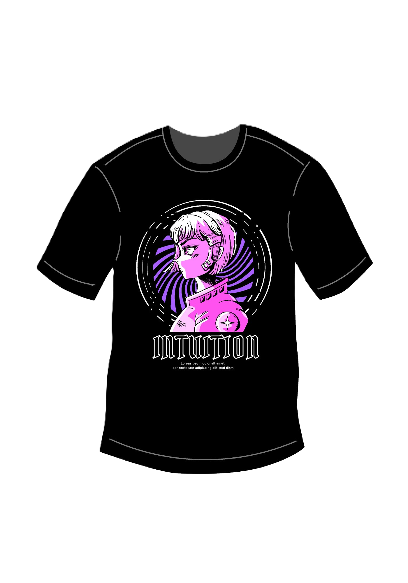 T-shirt of Intuition Girl anime
